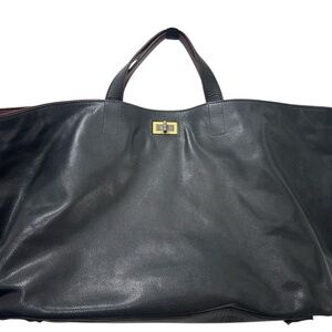 Authentic Chanel Mademoiselle Lock Chain Tote Glazed Calfskin